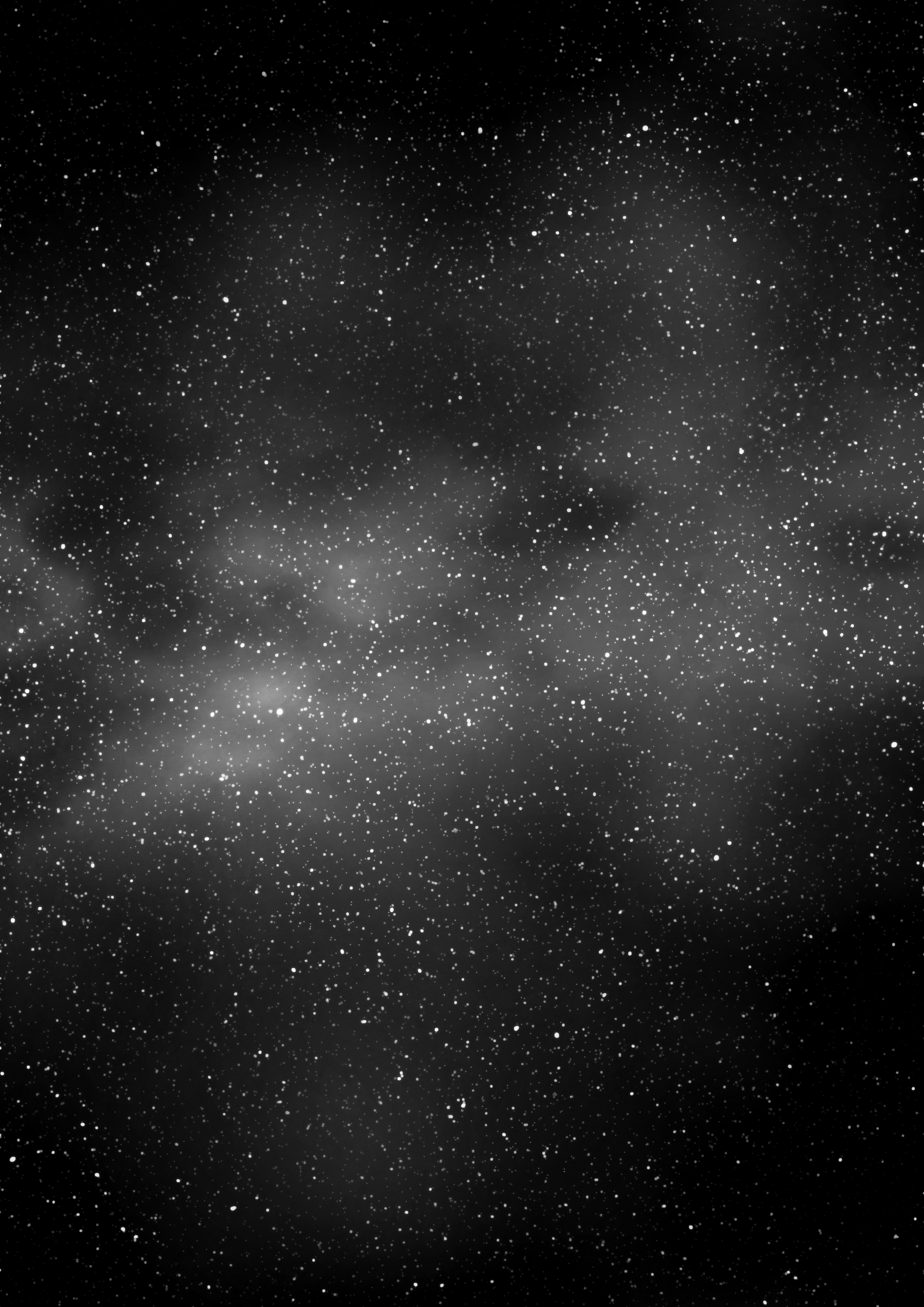 Night Black Starry Sky and Bright Galaxy, Vertical Background